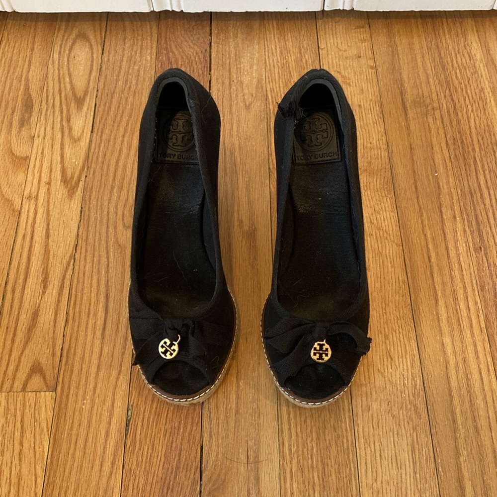 Tory Burch Jackie Black Wedge Espadrille